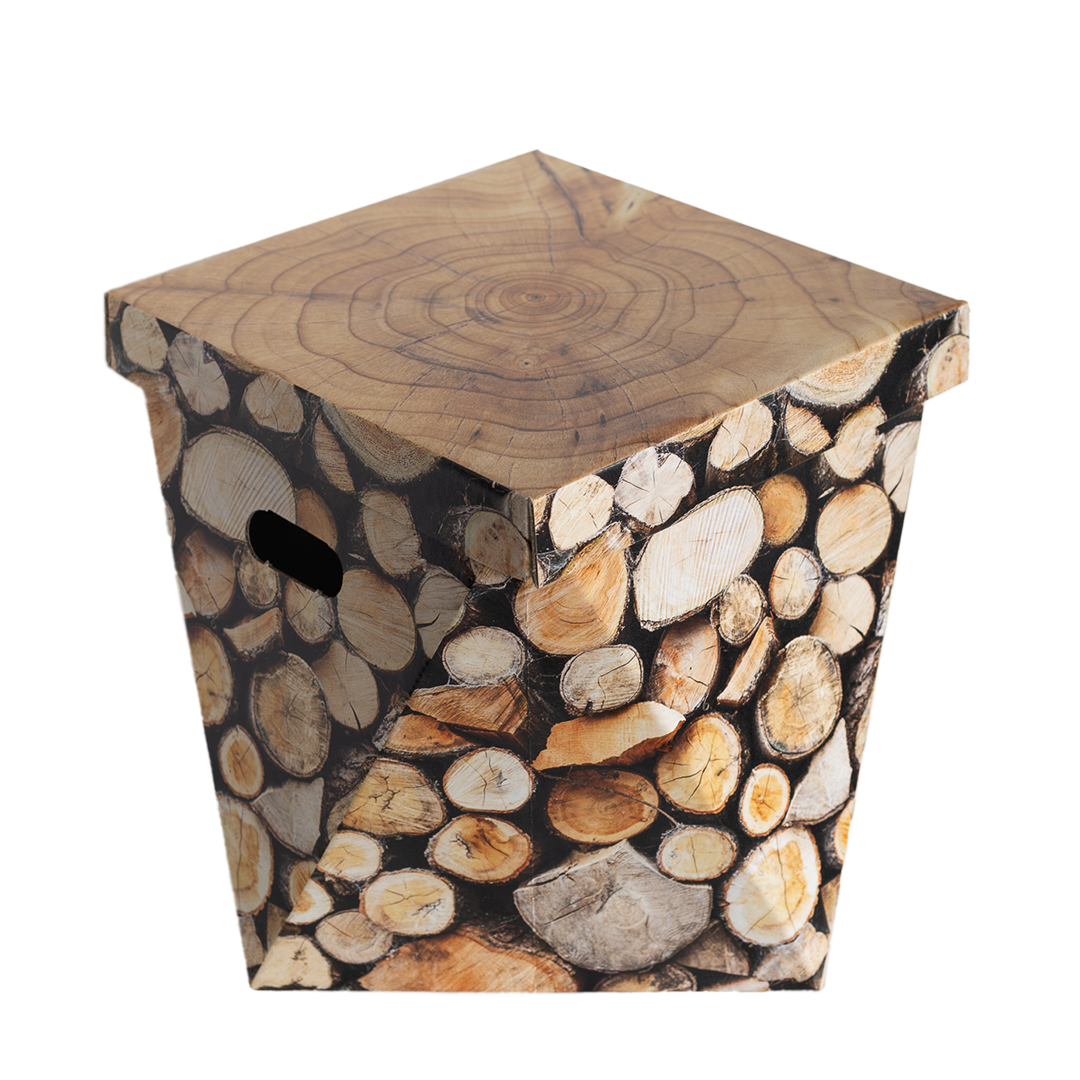 Wood Basket Kerst