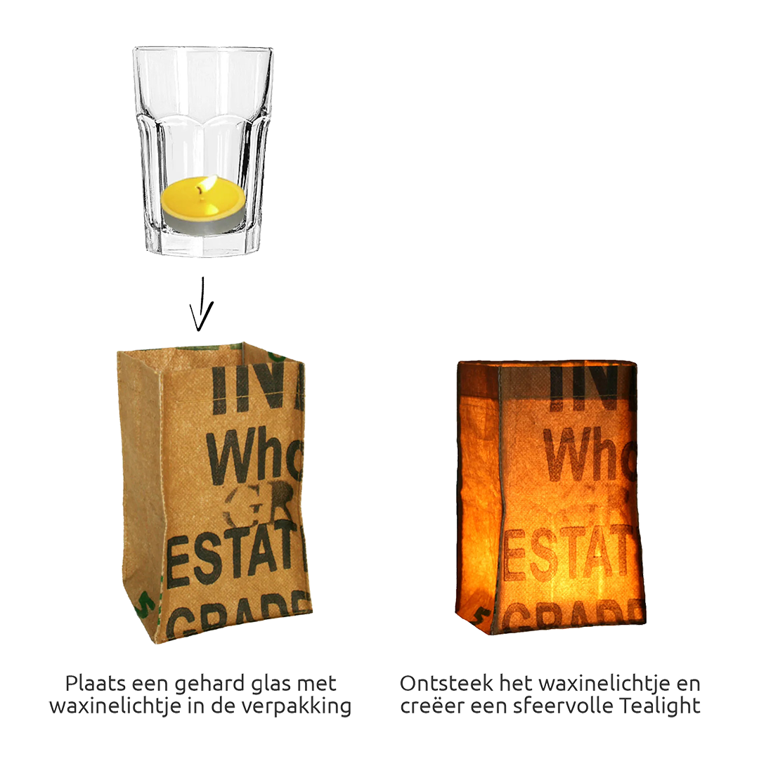 Dutch Design Brand x SuperWaste Tealight (incl. 5 Fairtrade theezakjes)